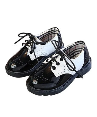 Hashqlo Leather Retro Party Shoes - Black