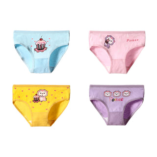 Babyqlo Cute Porket Ice-cream Printed Cotton Underpant Pack of 4 For Girls- Multicolor