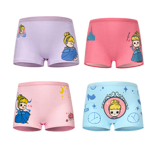 Babyqlo Cute Princess Printed Cotton Underpant Pack of 4 For Girls- Multicolor