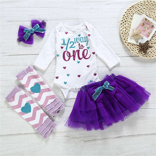 Babyqlo Half Year Mermaid Themed Party set of four for Baby Girls