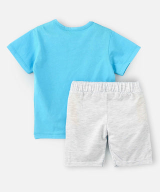 Babyqlo I Make My Own Luck Quoted T-Shirt & Shorts Set - Blue