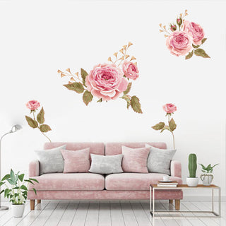 Rose Flower with leaf's Wall Stickers For living Room