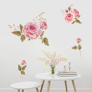 Rose Flower with leaf's Wall Stickers For living Room