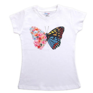 Babyqlo Multicolor butterfly printed cotton top for girls