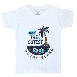 Babyqlo Cute dude on the island quoted t-shirt for cute little boys