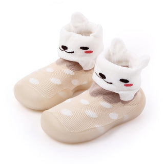 Babyqlo Cute Kitty feature soft -top shoes - Beige