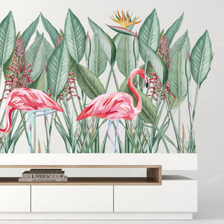 Flamingos with Leaf's Wall Stickers For living Room