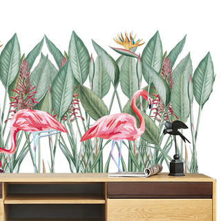Flamingos with Leaf's Wall Stickers For living Room