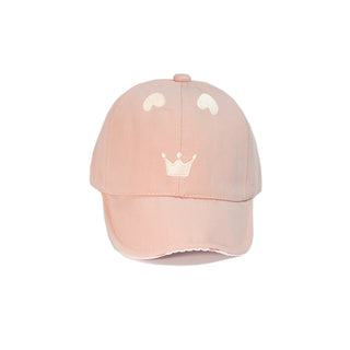 Babyqlo Crown Embroidered Cap for Little Girls - Pink