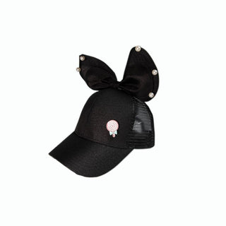 Babyqlo Big bow feature cap for little girls - Black