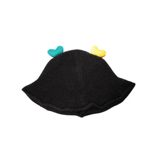 Babyqlo Sun Hat with applique detail for little girls - black