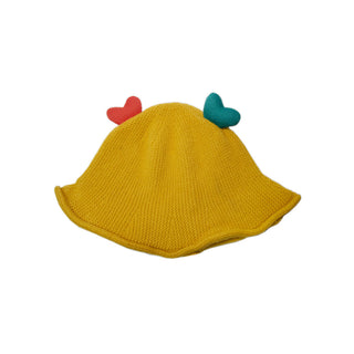 Babyqlo Sun Hat with applique detail for little girls - yellow