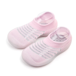 Babyqlo Striped Soft-top pool Shoes - Pink
