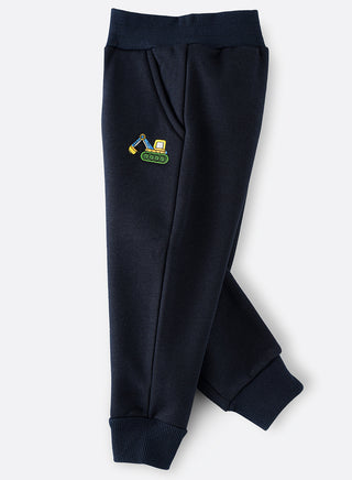 Deep Blue Lounge pant with crane embroidered for boys