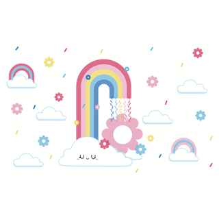 Rainbow and clouds Wall Sticker For Baby and Kids Room