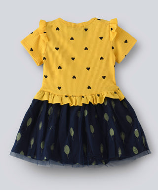 Babyqlo Two tone short sleeve Casual dress - Yellow