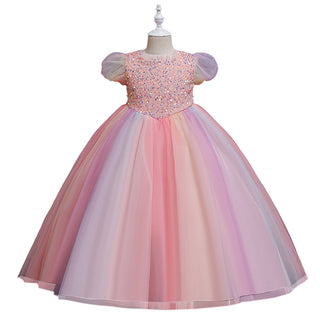 Princess long gown dress for perfect party wear-www.mybabyqlo.com