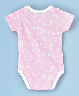 Stars Printed Pink Bodysuit for Infants