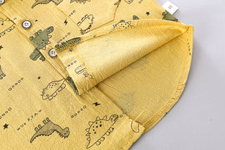Babyqlo Cute Dinosaurs Print Shirt and Short Set - Yellow