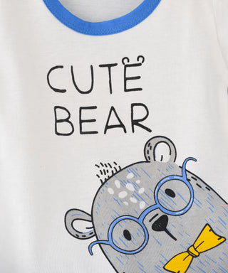 Cute bear Printed Tee with Shorts Set