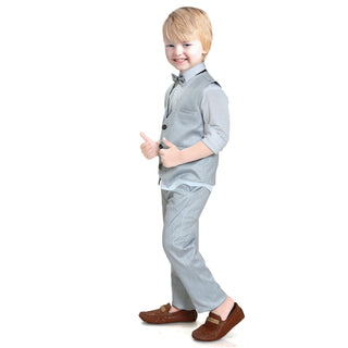 Formal Suits long sleeve shirts waistcoat pants with bow tie 4 pieces child tuxedos outfits
