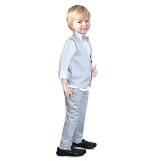 Formal Suits long sleeve solid pattern shirt waistcoat pant with bow tie 4 pieces child tuxedos outfits