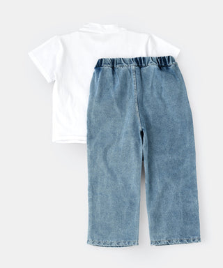 crop top with full length jean set for girl-mybabyqlo.com