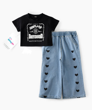crop top with full length pant set for girl-mybabyqlo.com