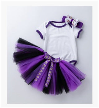 first halloween printed onesies with purple skirt set-shopfils.com