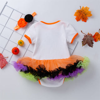 Pumpkin printed tutu dress for baby girls-shopfils.com