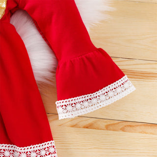 Beautiful red tutu christmas dress with headband for girls