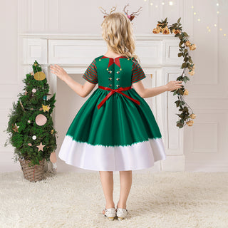 Green and red christmas dresses for girls