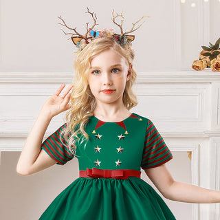 Green and red christmas dresses for girls