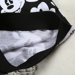 Black & white Mickey Printed Tee with  full length bottom set for boys - shopfils.com