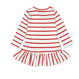 Santa Printed Knee Length dress for Baby Girls - shopfils.com