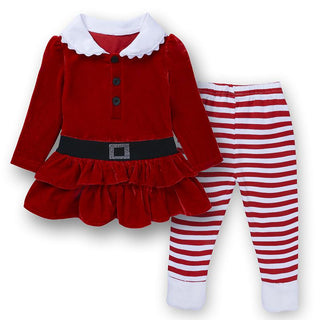 Cute Red and White Baby Santa Costume Dress for Little Girls