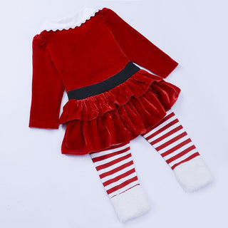 Cute Red and White Baby Santa Costume Dress for Little Girls