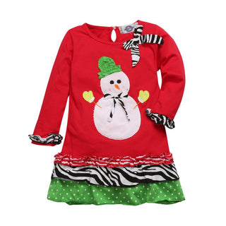 Snowman Full Sleeve Top and Bottom set For Girls - shopfils.com