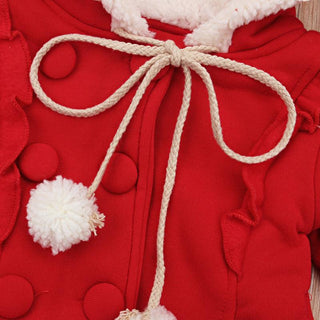 Santas Red Winter Jacket for Little Girls
