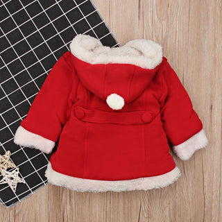Santas Red Winter Jacket for Little Girls