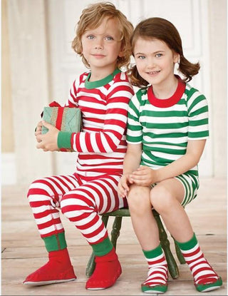 Red and white striped 2 Pcs Pajama Set for Kids