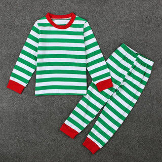 Green Striped Christmas 2 Pcs Pajama Set Kids - shopfils.com