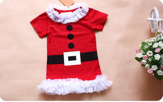 Christmas Costume Red and White Dress for Little Girls - shopfils.com