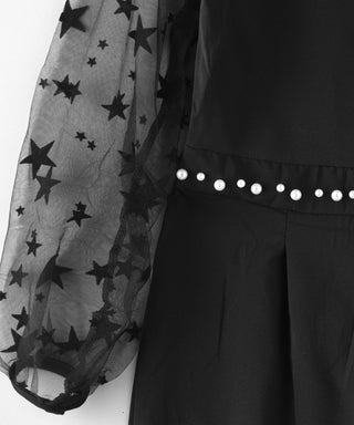 Pearl Belt with Star Embellished Full Length Jumpsuits for Girls