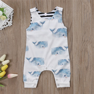 Whale Printed Cute Overall for Baby Boys - shopfils.com