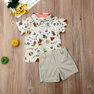 Latin Festival - Printed Shirt and Shorts Set for Baby Boys - shopfils.com