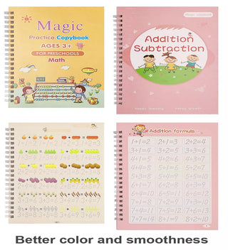 Cookieducks Magic early education calligraphy reusable writing book set of five notebooks for young learner