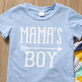 Mama's Boy and Geometric Printed Bottom Set for Little Boys - shopfils.com