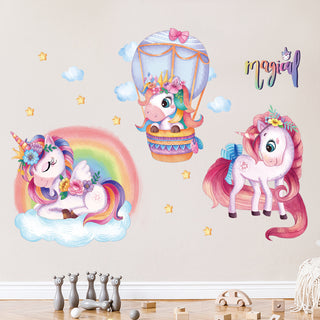 Rainbow Unicorns Wall Sticker For Kids Room