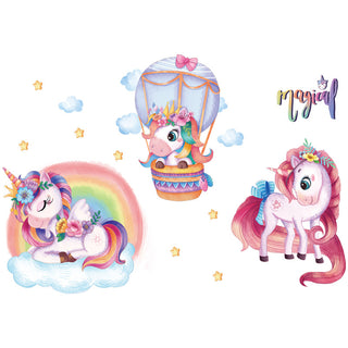 Rainbow Unicorns Wall Sticker For Kids Room